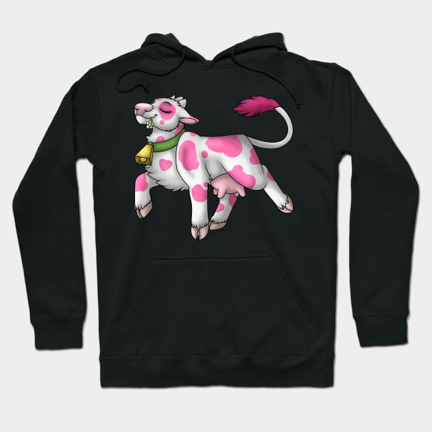 Happy Moo: Pink Spots Hoodie by spyroid101